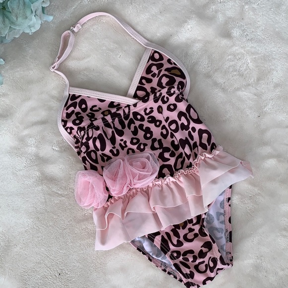 Koala Baby Pink Leopard Swimsuit 12M EUC 😍 - Picture 1 of 9